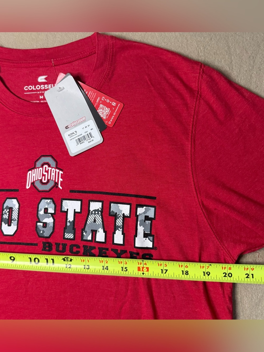 Ohio State Buckeyes Colosseum Men’s T-Shirt Red Graphic Logo Size M NWT - Picture 5 of 7